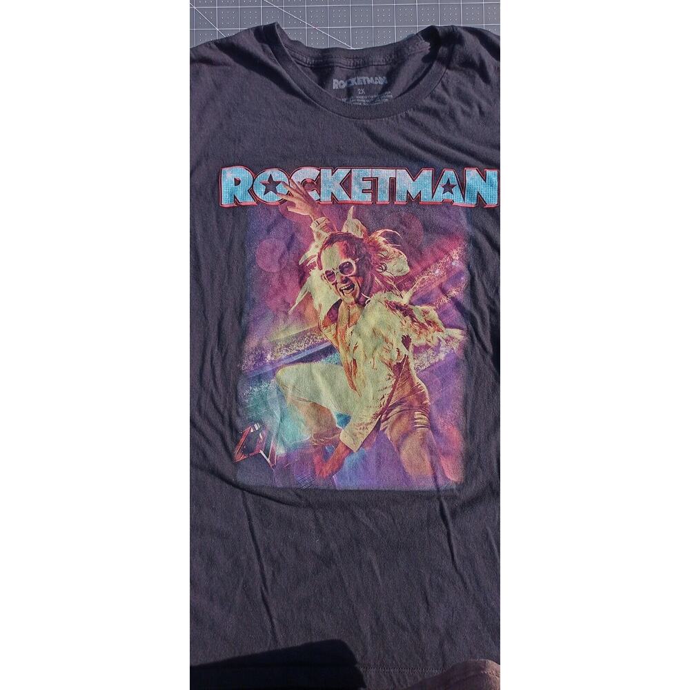 Rocketman Movie T Shirt Black 2X 2019 Musical Drama Film Elton John Rock